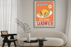Plakat: Club sandwich retro plakat