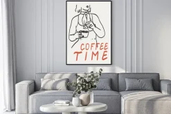 Plakat: Coffee time nowoczesna ilustracja