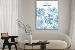 Plakat: Coffee tree branch vector illustration. vintage coffee background.