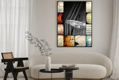 Plakat: Collage - muzyka - nuty