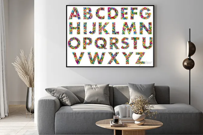 Plakat: Colorful upper case alphabet letters