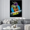Plakat: Comic book, cartoon style tyrannosaurus in the leather jacket