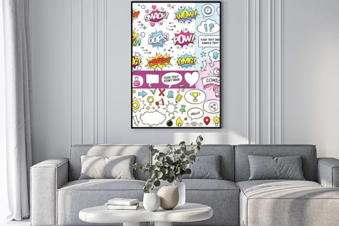 Plakat: Comic book vector pack elements