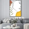 Plakat: Continuous line, drawing of woman face, fashion concept, woman