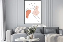 Plakat: Continuous line, drawing of beauty woman face, fashion concept,