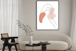 Plakat: Continuous line, drawing of beauty woman face, fashion concept,