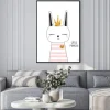 Plakat: Cute bunny princess with gold crown. kids trendy graphic. vector