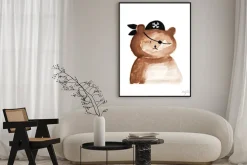 Plakat: Cute ilustracji pirat misia. projekt graficzny dla kreskówek