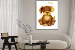 Plakat: Cute puppy, akwarela.