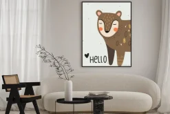 Plakat: Cute scandi poster with bear . simple and minimal design