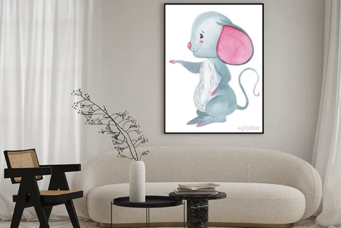 Plakat: Cute watercolor hand drawn christmas illustration for making