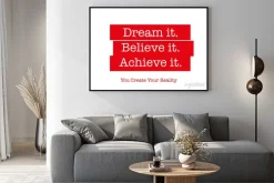 Plakat: Cytat motywacyjna to będzie inspirować, aby odnieść sukces. słowa,