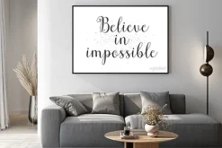 Plakat: Cytat motywacyjny believe in impossible