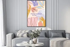 Plakat: Cytat na kwiecistym tle abstrakcja