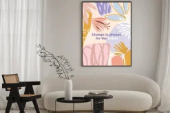 Plakat: Cytat na kwiecistym tle abstrakcja