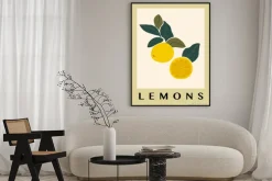 Plakat: Cytryny letnie owoce ilustracja