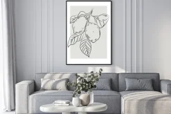 Plakat: Cytryny minimalistyczny rysunek na beżowym tle