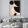 Plakat: Czarne i beżowe kształty abstrakcja na jasnym tle