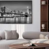 Plakat: Czarno-biała fotografia z mostem brooklińskim