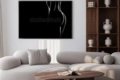 Plakat: Czarno-biały artystyczny akt kobiety