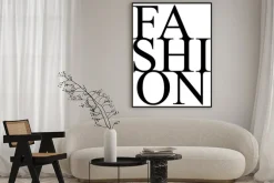 Plakat: Czarny napis fashion na białym tle