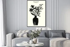 Plakat: Czarny wazon z kwiatami