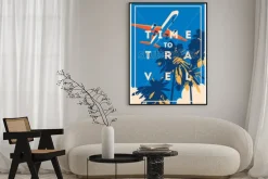 Plakat: Czas na podróż i plakat z wakacji.