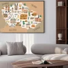 Plakat: Czech republic cultural map hand drawn illustration. european
