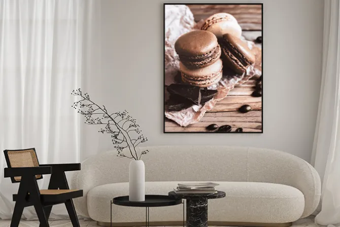 Plakat: Czekolada i makaroniki słodycze