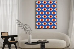 Plakat: Czerwono-niebieska modernistyczna abstrakcja w stylu bauhaus