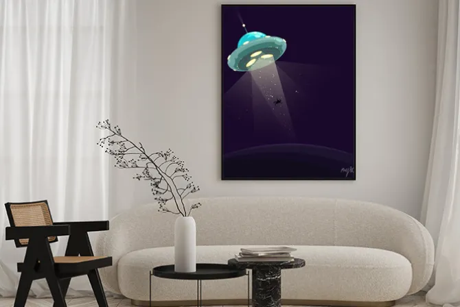 Plakat: Człowiek porwany przez ufo