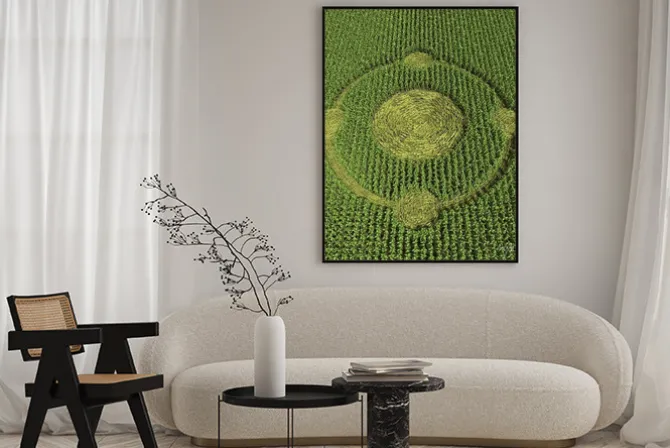 Plakat: 3d ilustracją kręgu zbożowego