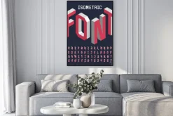 Plakat: 3d izometrycznej wektorowych czcionek alfabetu. izometryczny