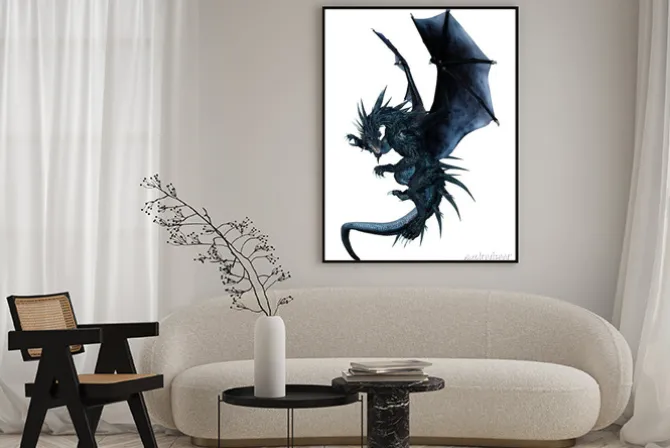 Plakat: 3d rendering fantasy dragon na białym tle