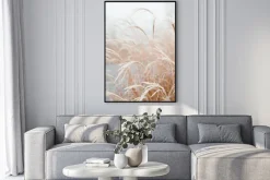 Plakat: Źdźbła trawy w stylu boho