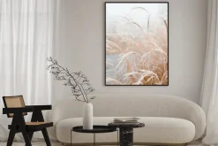 Plakat: Źdźbła trawy w stylu boho