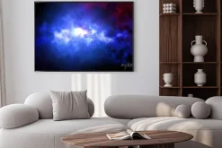 Plakat: Deep space z mgławic niebieskie i różowe