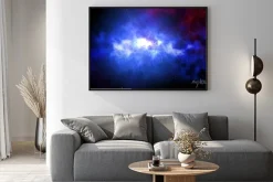 Plakat: Deep space z mgławic niebieskie i różowe