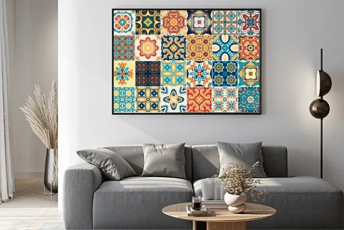 Plakat: Dekoracyjne portugalskie płytki azulejo