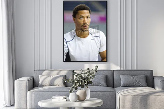 Plakat: Derrick rose of usa team in action at fiba world cup basketball