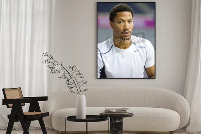 Plakat: Derrick rose of usa team in action at fiba world cup basketball