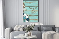 Plakat: Deski pokładu statku tle