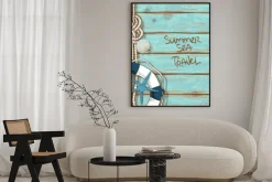 Plakat: Deski pokładu statku tle