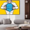 Plakat: Disguised comic book hero adult man under cover opening his shirt