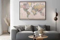 Plakat: Dokument ze starą mapą świata