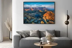 Plakat: Dolina pięciu stawów górski krajobraz z zachodem słońca