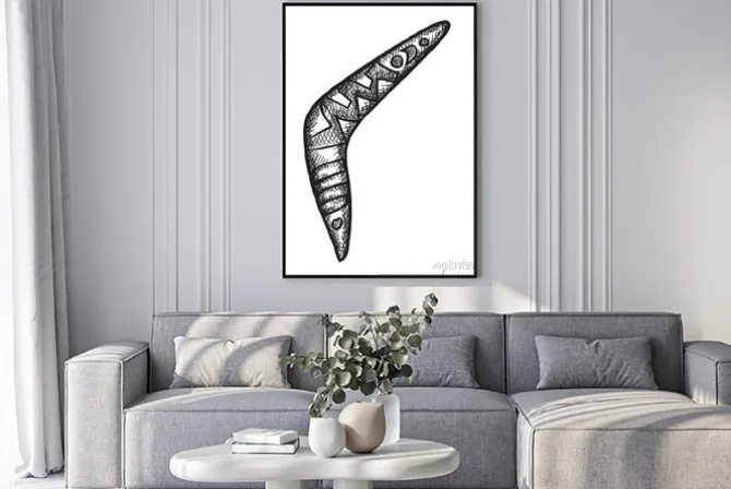 Plakat: Doodle ikony bumerang