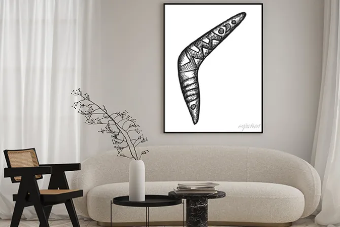 Plakat: Doodle ikony bumerang