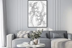 Plakat: Dorosły kolorowanka - ilustracji. zestaw tatuaż: lizrds. ilustracji