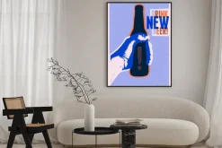 Plakat: Drink new beer! typographic vintage grunge style beer poster.